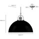 Artistan 1 Light 17.7 inch Vintage Brass/Matte Black Indoor Pendant Ceiling Light